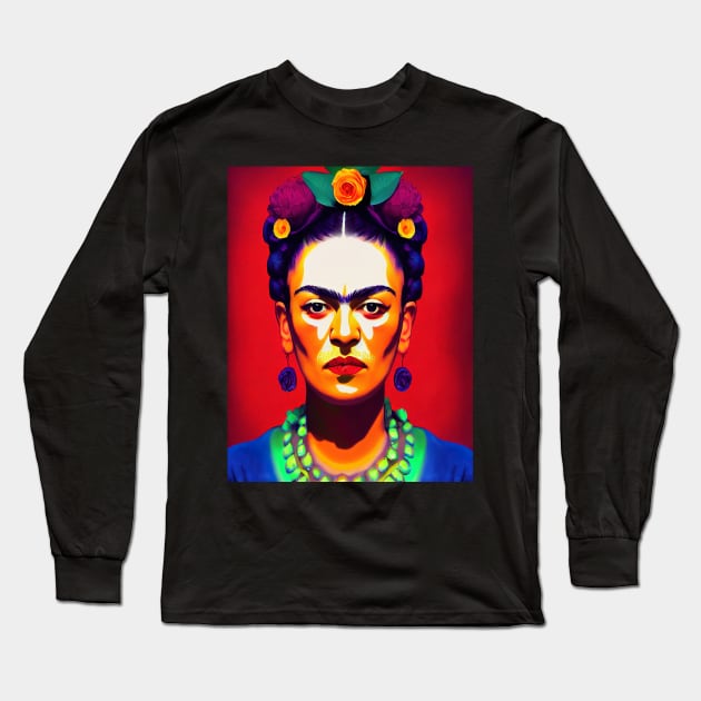 Frida Kahlo Hallowee T-Shirt Long Sleeve T-Shirt by ComicsFactory